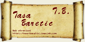 Tasa Baretić vizit kartica